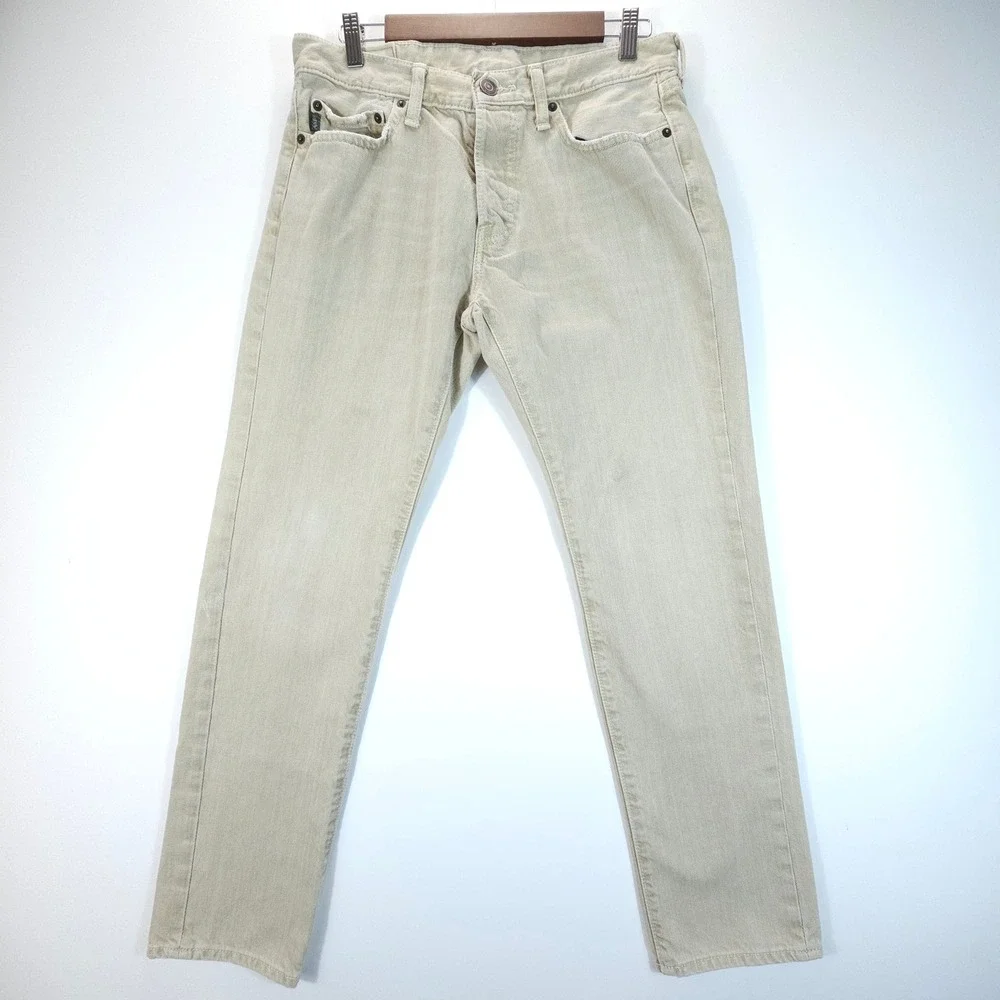 Y2K Abercrombie & Fitch Jeans Mens 32x30 Tan Skinny Fit Streetwear Skate Denim